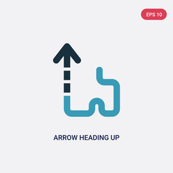 two color arrow heading up icon from user vector image