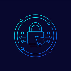 access line icon with lock and cursor vector image