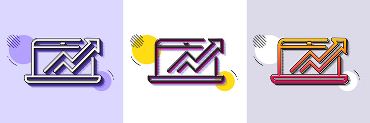 data analysis and statistics line icon computer vector image