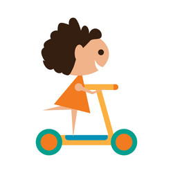 flat with shadow icon and mobile application girl vector image