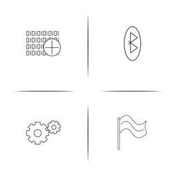internet technologies simple linear icons set vector image