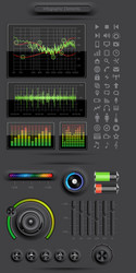 Media Controls & Data Icons vector image