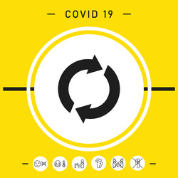 reset button reload arrows graphic elements vector image