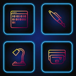 set line waist bag banana table lamp binary vector image