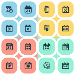 set of simple calendar icons vector image