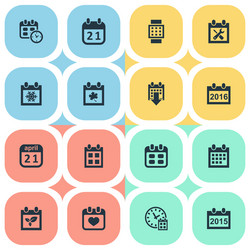 Set of simple calendar icons vector