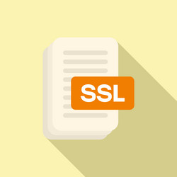 ssl certificate icon flat web data vector image