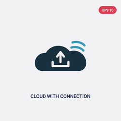 Two color cloud with connection icon from user vector