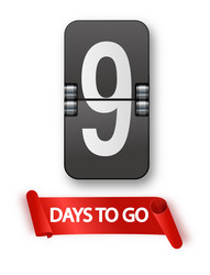 9 days to go icon set countdown of remaining vector image