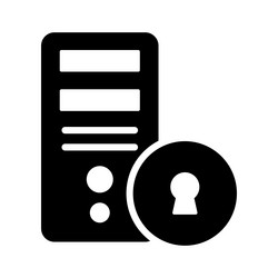 a computer security with lock concept vector image