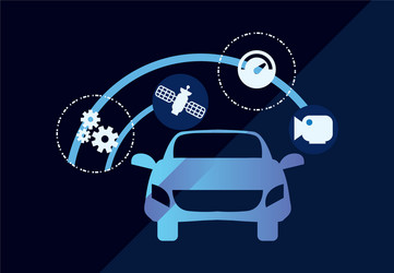 Autonomous car line thin icon Royalty Free Vector Image