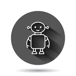 cute robot chatbot icon in flat style bot vector image