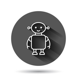 cute robot chatbot icon in flat style bot vector