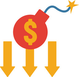 debt crisis icon simple element from risk vector image