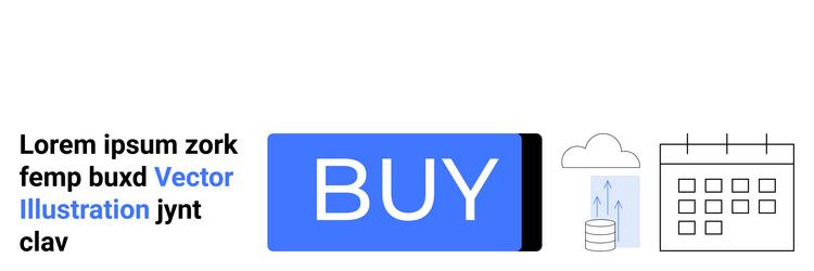 e-commerce button with cloud storage and calendar vector image