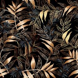Elegant Gold Leaf Seamless Pattern vector image