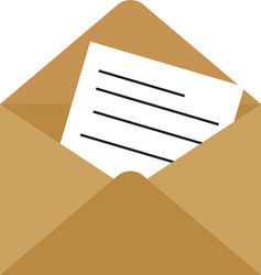 Letter and open envelope flat simple vector