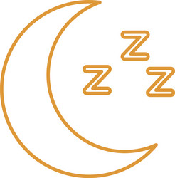 sleeping moon line style icon design vector image