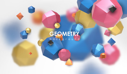 abstract poligonal background 3d render vector image