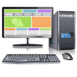 Computer Components Setup vector image