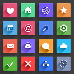 Flat application icons set vector