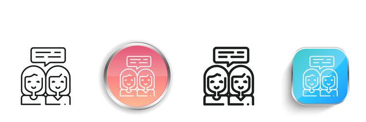 girls icon thin linear regular and button style vector image