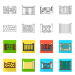 isolated object gate and fence symbol vector