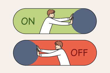 Man Pressing Start/Stop Button vector image