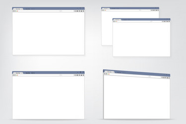 set of flat internet browser windows with copy vector image