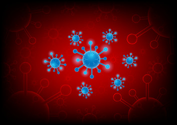 abstract virus on a red background vector image
