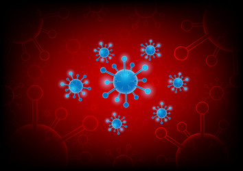 Abstract virus on a red background vector