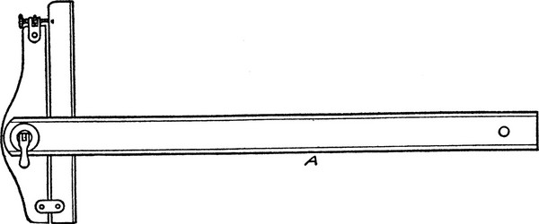 adjustable head t-square with ruler cross member vector