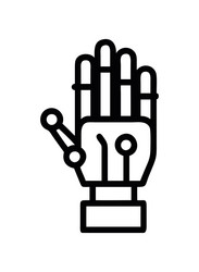 ai robotic hand with circuits icon vector image