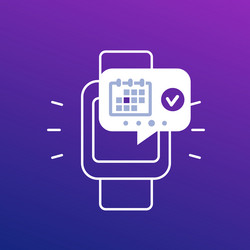 appointment event schedule in smart watch icon vector image