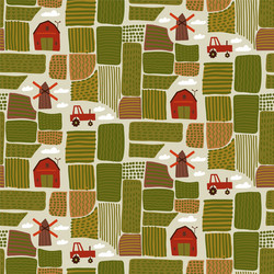 Countryside landscape map seamless pattern farm vector