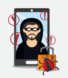 cyber security hacker esign vector image