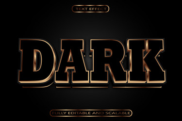dark editable text effect 3 dimension modern style vector image
