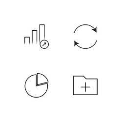data analytics linear icons set simple outline vector image