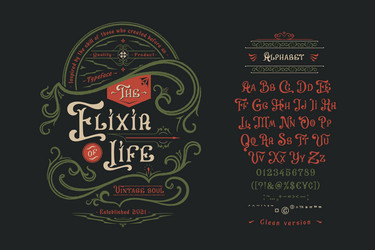 Elixir of Life Font - Vintage Typeface vector image