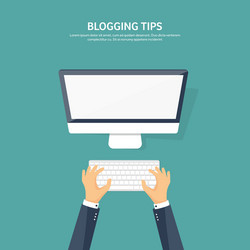 flat hands with computer vector image