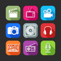 Flat icons for web and mobile applications vector