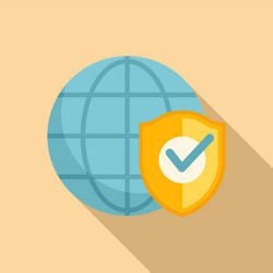 Global ssl certificate icon flat safe data vector