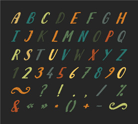 handwritten font with punctuation marks vector image