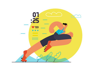 Man Running in Stadium vector image