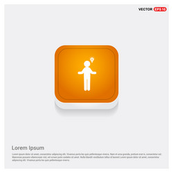 man with idea icon orange abstract web button vector image