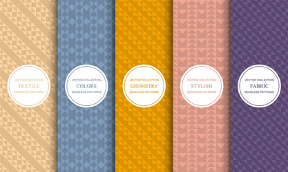 set seamless colorful patterns vector image