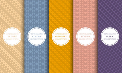 Set seamless colorful patterns vector