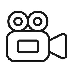 Video camera outline icon thin line vector