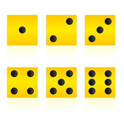 Yellow cube for playing game vector