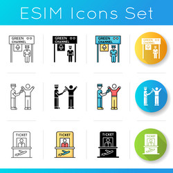 Airport terminal icons set vector